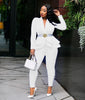 New Women Winter Women's Set Tracksuit Full Sleeve Ruffles Blazers Pencil Pants Suit Two Piece Set Office Lady Outfits Uniform - Surprise store