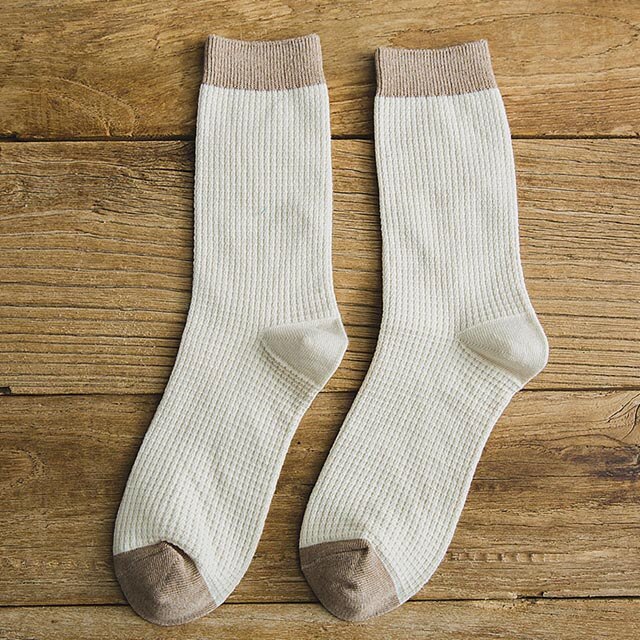 High Quality Men cotton Harajuku socks double stitches Compression Socks for Men's Winter Warm Business Dress Sock Long 5Pairs