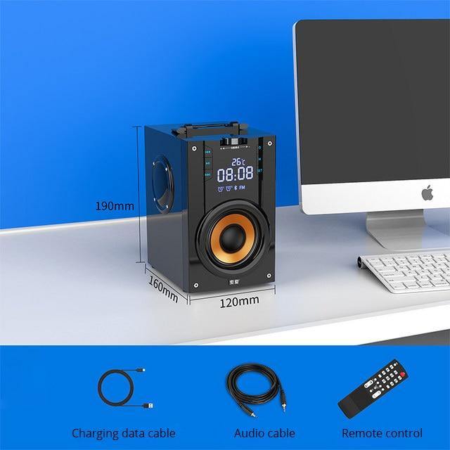 2200mAh Big Power Bluetooth Speaker Subwoofer Wireless Portable Heavy Bass Stereo Speakers Music Player LCD Display FM Radio TF - Surprise store