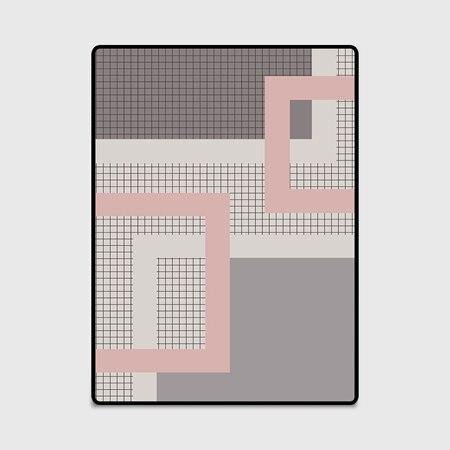 Nordic Simple Style Large Size Area Rugs Geometric Pink Grey Carpet for Living Room Anti-Slip Kids Bedroom Sofa Chair Floor Mat - Surprise store