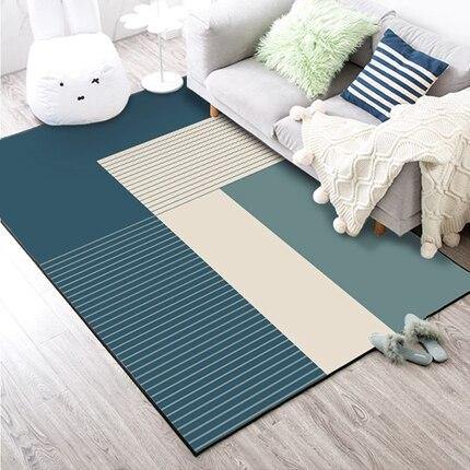 Blue White Striped Carpet Rugs For Living Room Bedroom Area Rug Nordic Style Coffee Table Tapete Bedside Anti-Slip Floor Mats - Surprise store