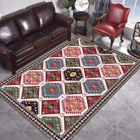Moroccan Carpets Living Room Bedroom Decor Tapete Classical Persian Style Sofa Coffee Table Non-Slip Floor Mat Study Area Rugs
