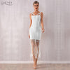 Adyce 2020 New Summer Women Fringe Bandage Dress Vestidos Sexy Sleeveless Tassel Bodycon Club Midi Celebrity Evening Party Dress - Surprise store