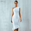 Adyce 2020 New Summer Women Bandage Dress Vestidos One Shoulder Sleeveless Ruffles Nightclub Dress Celebrity Evening Party Dress - Surprise store