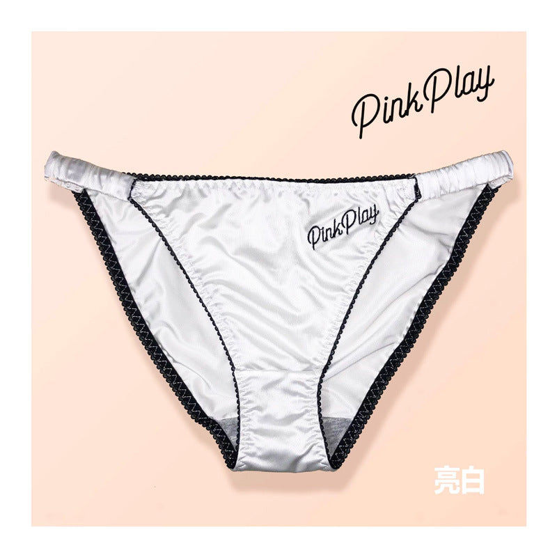 SP&CITY French Stain Texture Sexy Panties For Women Letter Embroidery Girl Underwear Pearl Luster Briefs Fashion Ladies Lingerie
