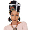 Print turban traditional African headscarf women headtie print headwrap with earring - Surprise store