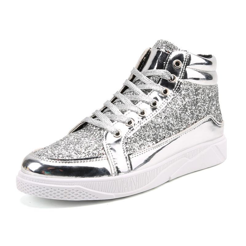 Women Shoes Gold Sneakers Shining Fashion Trainers Women Shoes Casual Lace-Up Tenis Feminino Zapatos De Mujer Womens Sneakers - Surprise store