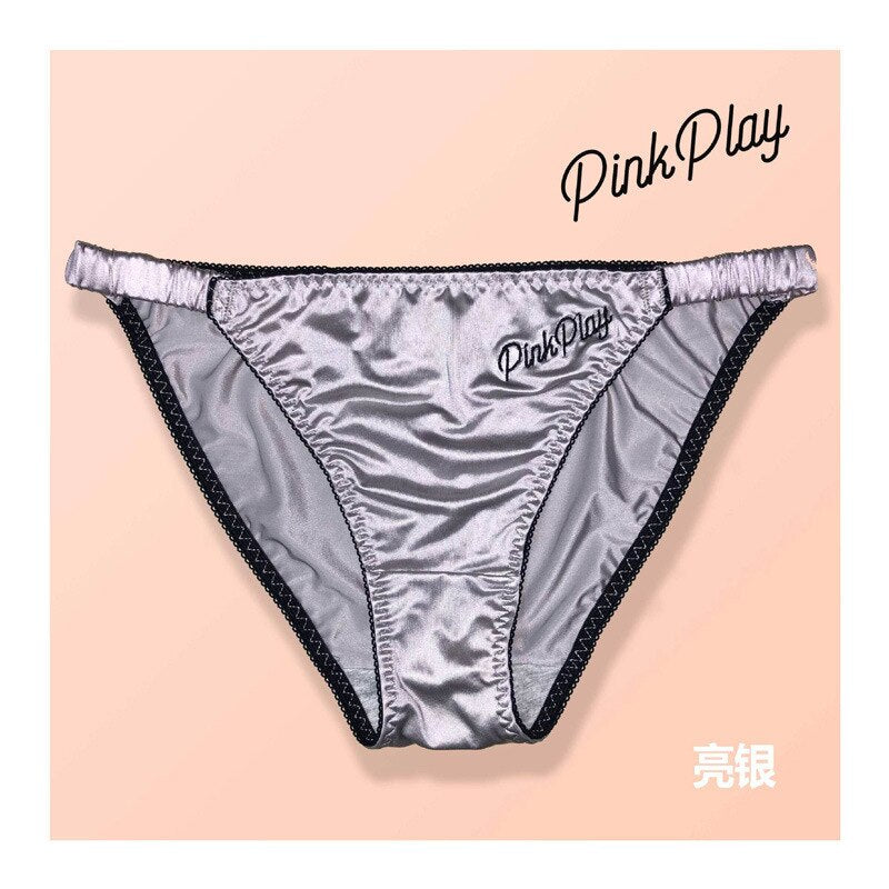 SP&CITY French Stain Texture Sexy Panties For Women Letter Embroidery Girl Underwear Pearl Luster Briefs Fashion Ladies Lingerie