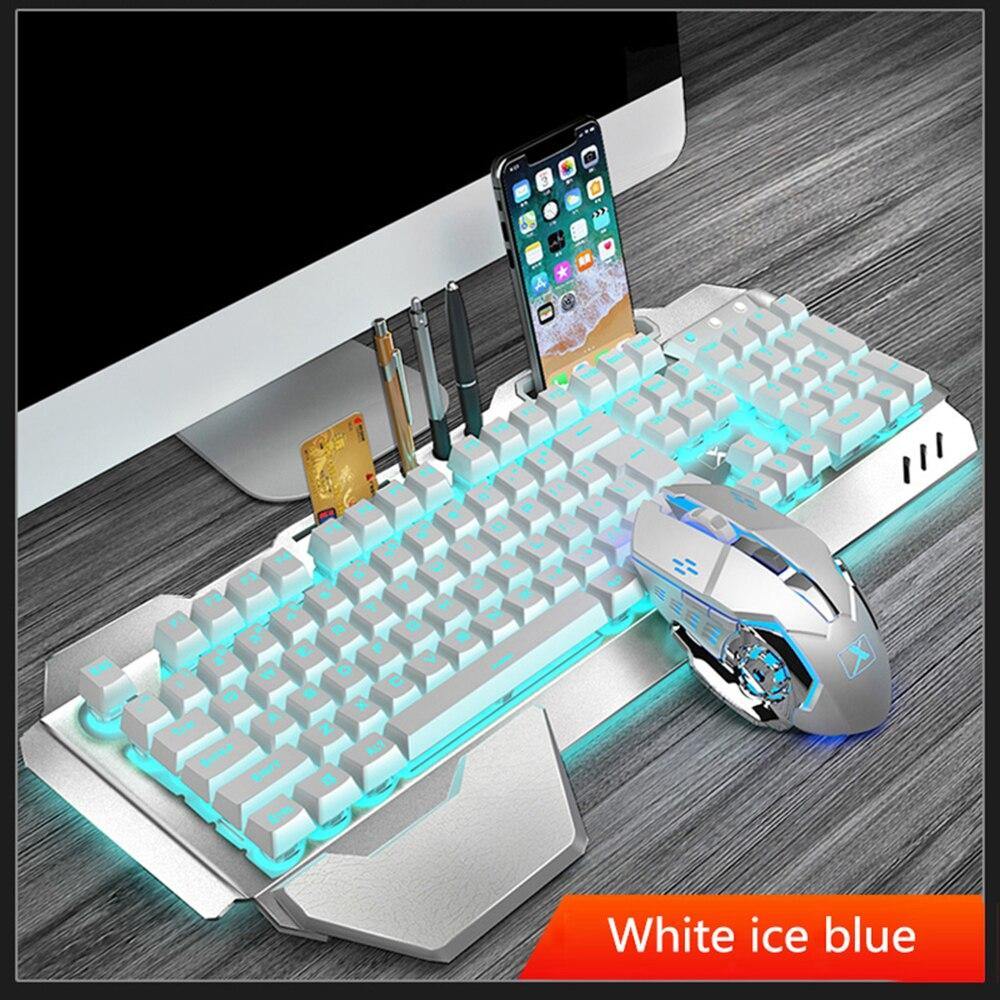 K680 Gaming Wireless Keyboard and Mouse kit Rechargeable Metal Panel RGB Backlit Waterproof Keyboard Mouse Set - Surprise store