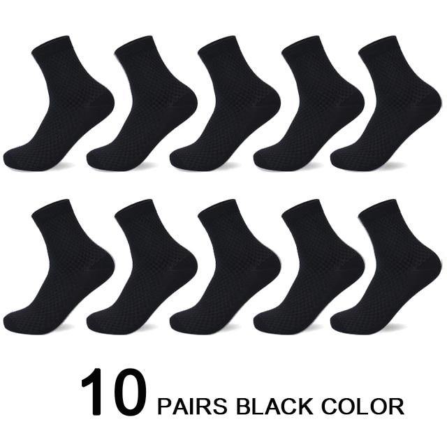 10 Pairs/Lot Men Bamboo Fiber Socks Men Compression Harajuku Long Socks Business Casual Mens - Surprise store