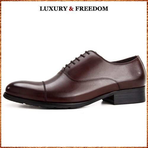 Luxury Brand Man Cap Top Formal Dress Shoes Genuine Leather Designer Party Oxfords Men's Bridal Wedding Flats For Male MG66