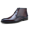 Classic Man Handmade Formal Dress Shoes Genuine Leather Round Toe Lace up Men's High-Top Cowboy Riding Ankle Boots SS403