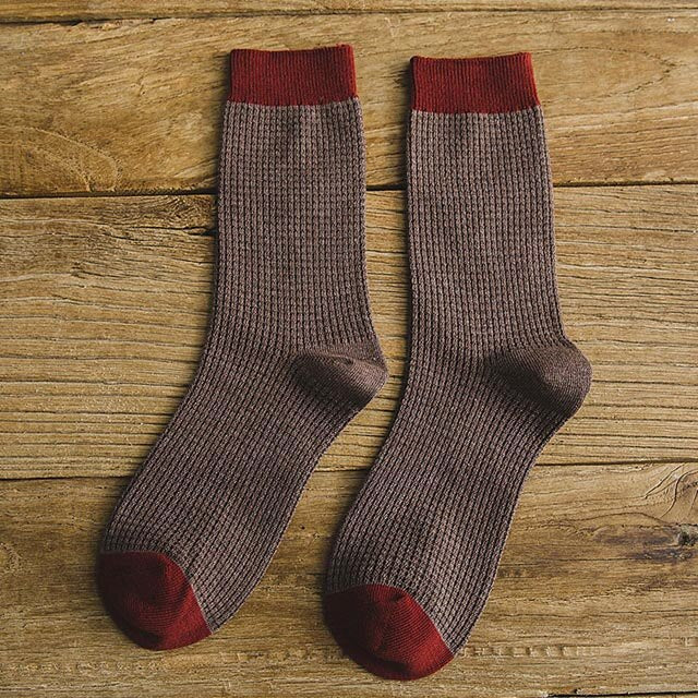 High Quality Men cotton Harajuku socks double stitches Compression Socks for Men's Winter Warm Business Dress Sock Long 5Pairs