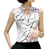 EFINNY Summer Women Tops Casual Sleeveless V-Neck Fashion Women Blouse Shirt Chiffon Print Blouses Ladies Blusas - Surprise store