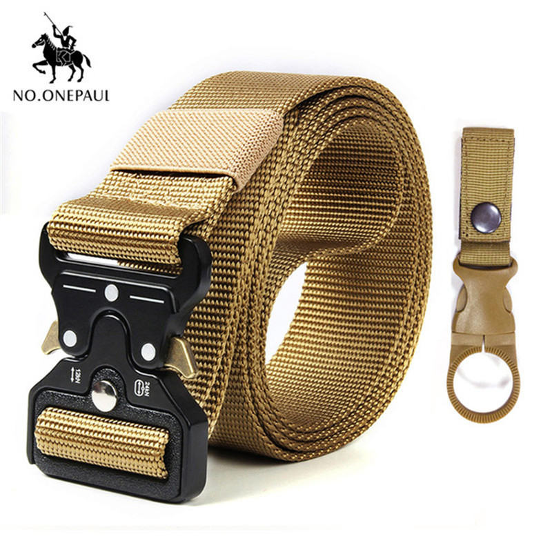 NO.ONEPAUL Men's casual fashion tactical belt alloy automatic buckle