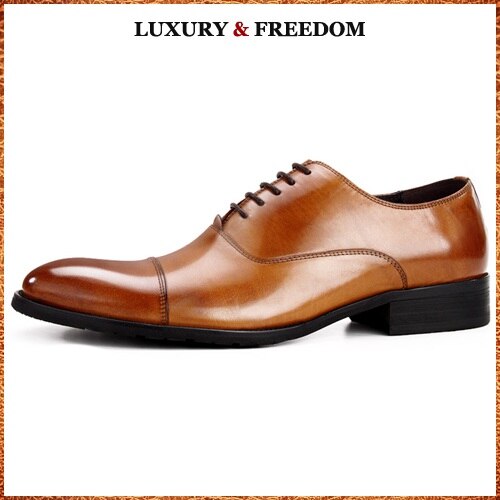 Luxury Brand Man Cap Top Formal Dress Shoes Genuine Leather Designer Party Oxfords Men's Bridal Wedding Flats For Male MG66