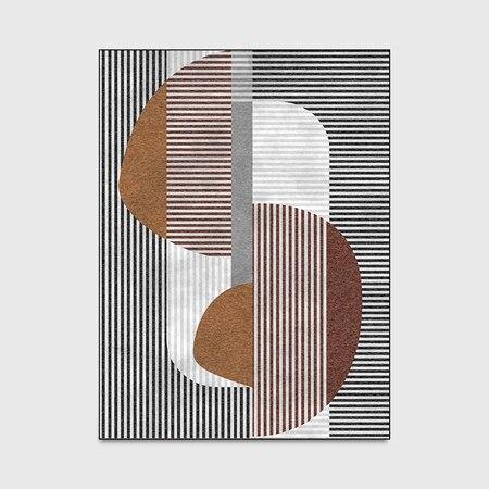 Nordic Creative Carpets White Gray Geometric Striped Living Room Kids Room Anti-Skid Area Rug Bedroom Sofa Coffee Desk Floor Mat - Surprise store