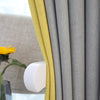 Tiyana Grey Yellow Stitched Blackout Curtains for Living Room Thermal Insulated Bedroom Window Curtain Blinds White Voile JK048Y