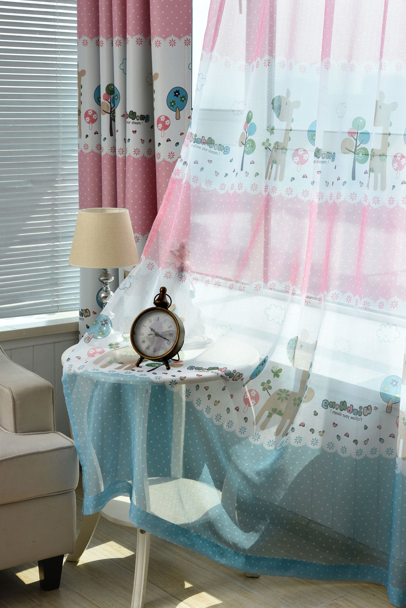 TONGDI Children Printing Lovely Animal Blackout Curtains High-grade Decoration For Home Parlor Sitting Room Bedroom Living Room