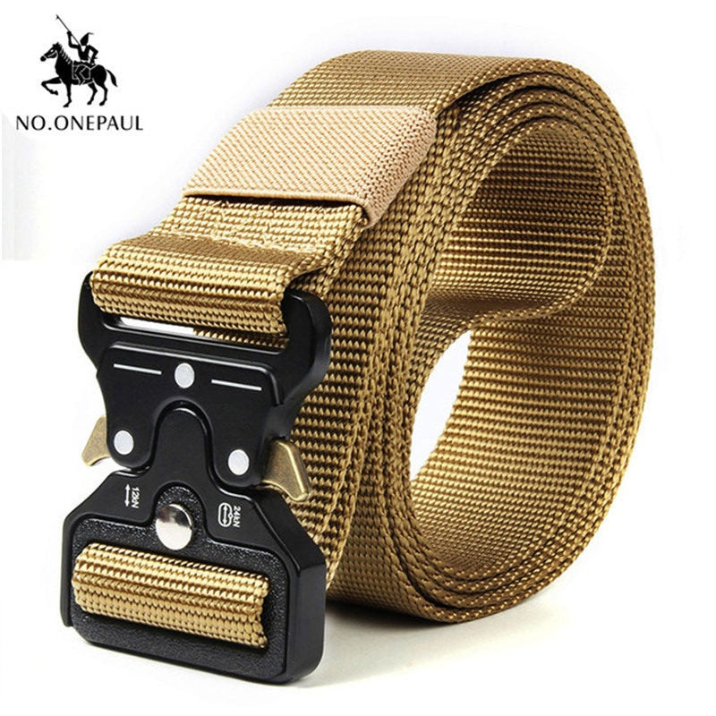 NO.ONEPAUL Men's casual fashion tactical belt alloy automatic buckle