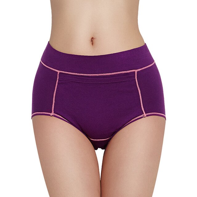 Women's Menstrual Leak-Proof Breathable Physiological Panties High Waist Cotton Briefs with Pocket Underwear Women DULASI Panty