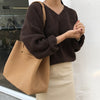 Retro 2019 New Designer Frosted Women Handbags PU Leather Bucket Shoulder Bag Female Fashion Larger Capacity Messenger Bag Girls