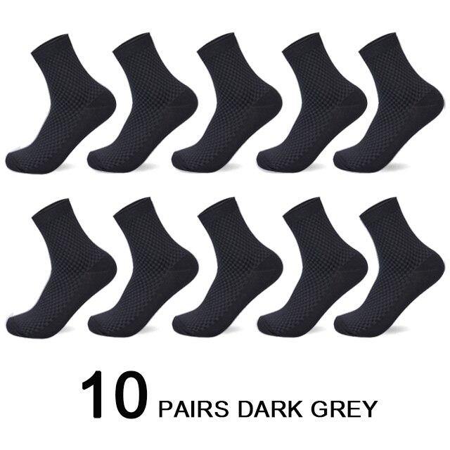 10 Pairs/Lot Men Bamboo Fiber Socks Men Compression Harajuku Long Socks Business Casual Mens - Surprise store