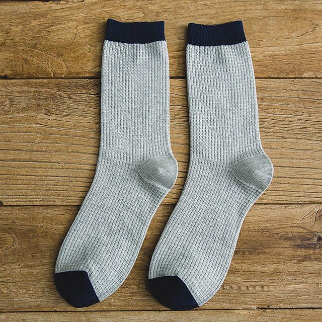 High Quality Men cotton Harajuku socks double stitches Compression Socks for Men's Winter Warm Business Dress Sock Long 5Pairs