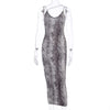 HAOYUAN Sexy Leopard Snake Print Spaghetti Strap Bodycon Midi Dress Women 2020 Summer Fashion Vestidos Night Party Club Dresses