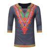 2018 New Fashion African Dashiki Print V Neck T Shirt Men Short Sleeve Casual Tee Shirt Homme Hip Hop Streetwear T-shirt Male - Surprise store