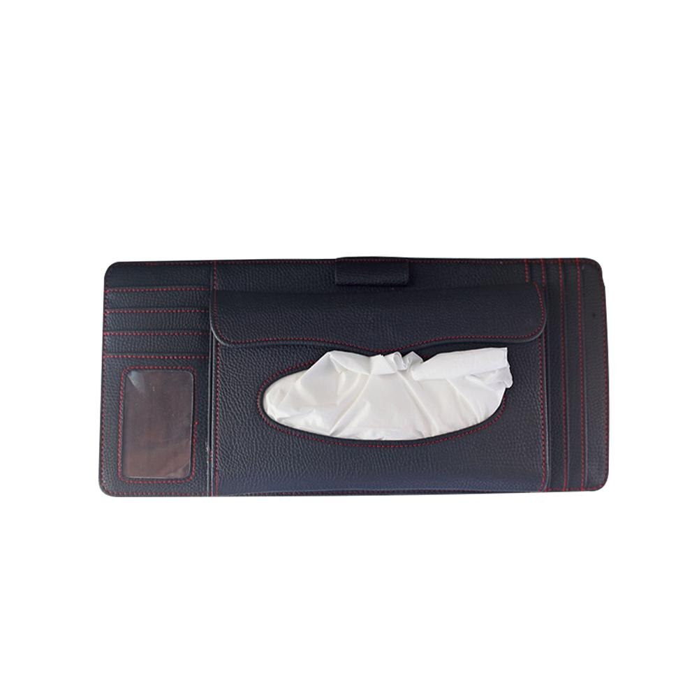 IKSNAIL Multifunction Car Sun Visor Holder Tissue Box CD Storage Organizer Car Styling Card Pen Bill Wallet Interior Pouch Clip