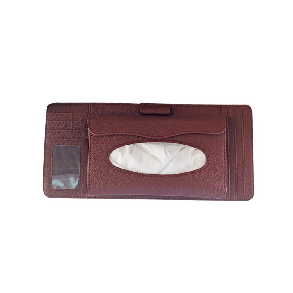 IKSNAIL Multifunction Car Sun Visor Holder Tissue Box CD Storage Organizer Car Styling Card Pen Bill Wallet Interior Pouch Clip