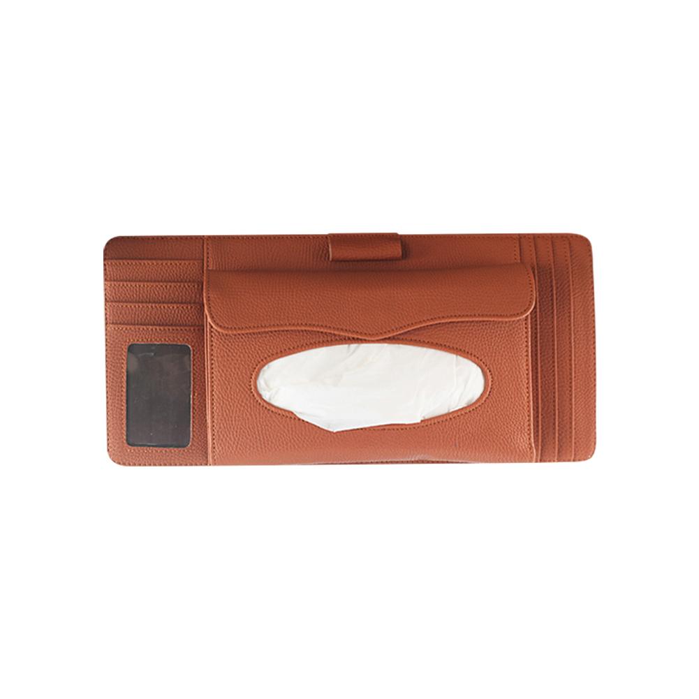IKSNAIL Multifunction Car Sun Visor Holder Tissue Box CD Storage Organizer Car Styling Card Pen Bill Wallet Interior Pouch Clip
