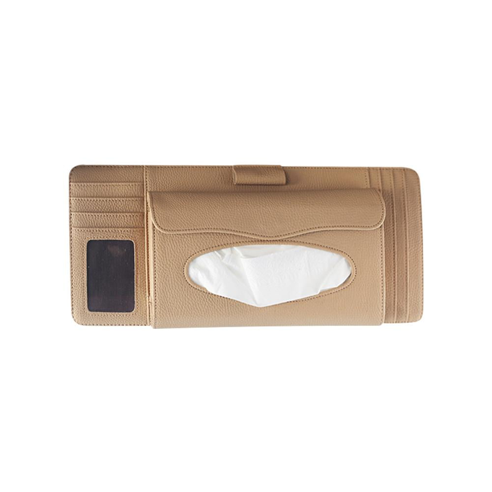 IKSNAIL Multifunction Car Sun Visor Holder Tissue Box CD Storage Organizer Car Styling Card Pen Bill Wallet Interior Pouch Clip
