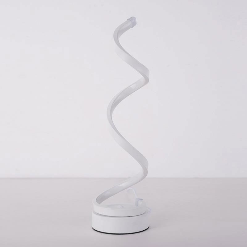 24W LED Strip Table Light 110V/220V Desk Lamp Spiral Acrylic Art Table Lamps Indoor Reading Lighting Lamp Decoration Table Light