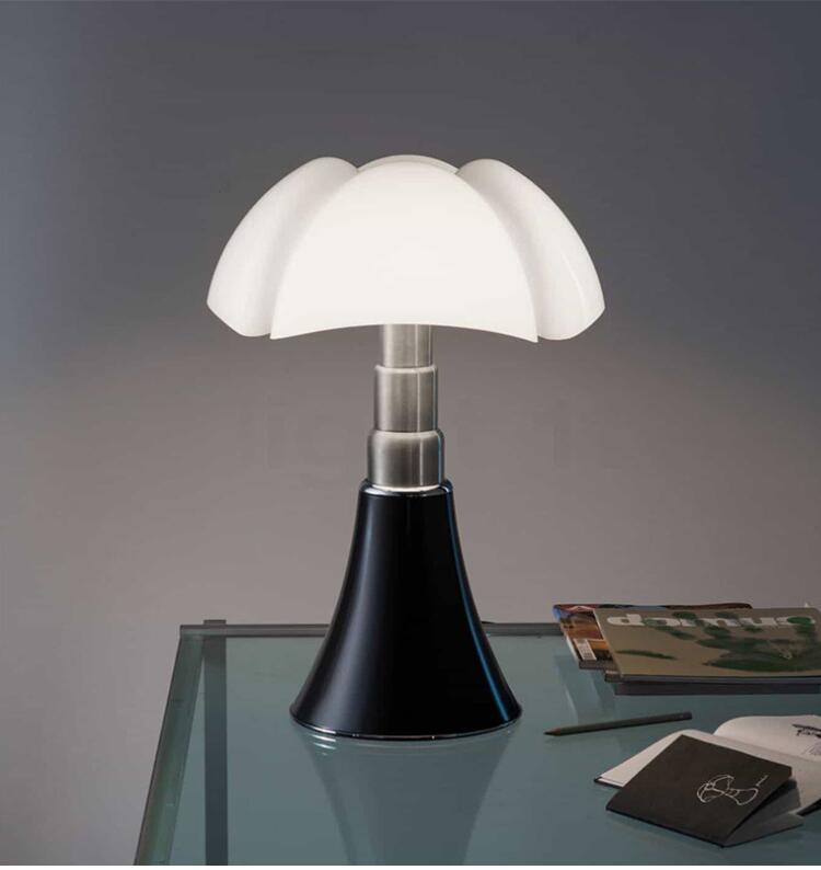 Post Modern Height Adjustable Table Lamp Martinelli Luce's Pipistrello Lamp Restaurant Hotel White Glass Shade Desk Lamp Light