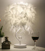 Feimefeiyou Bedside Reading Room Sitting Room Heart Shape Feather Crystal Table Lamp for bedroom Light art deco home planetarium