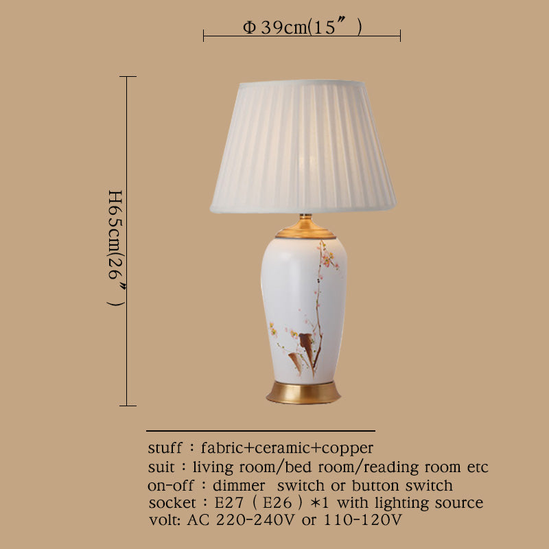 Ceramic Table Lamps Desk Lights Luxury  Dimmer Modern Contemporary Fabric for Foyer Living Room Office Creative Bed Room Hotel