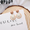 Fashion Candy Color Smooth Acrylic Drop Earrings Simple Geometric Round Button Statement Earrings with stones bijoux femme 2019 - Surprise store