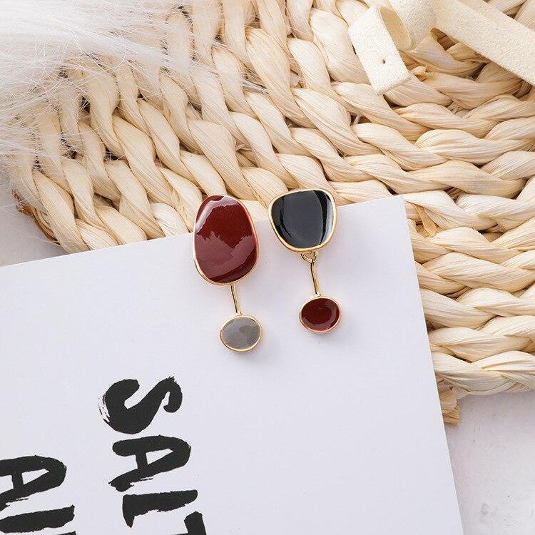 2018 Popular Korean Round Geometric Water Drop Earrings Women Square Simple Pendientes Girl Fashion Ear Jewelry Accessories - Surprise store