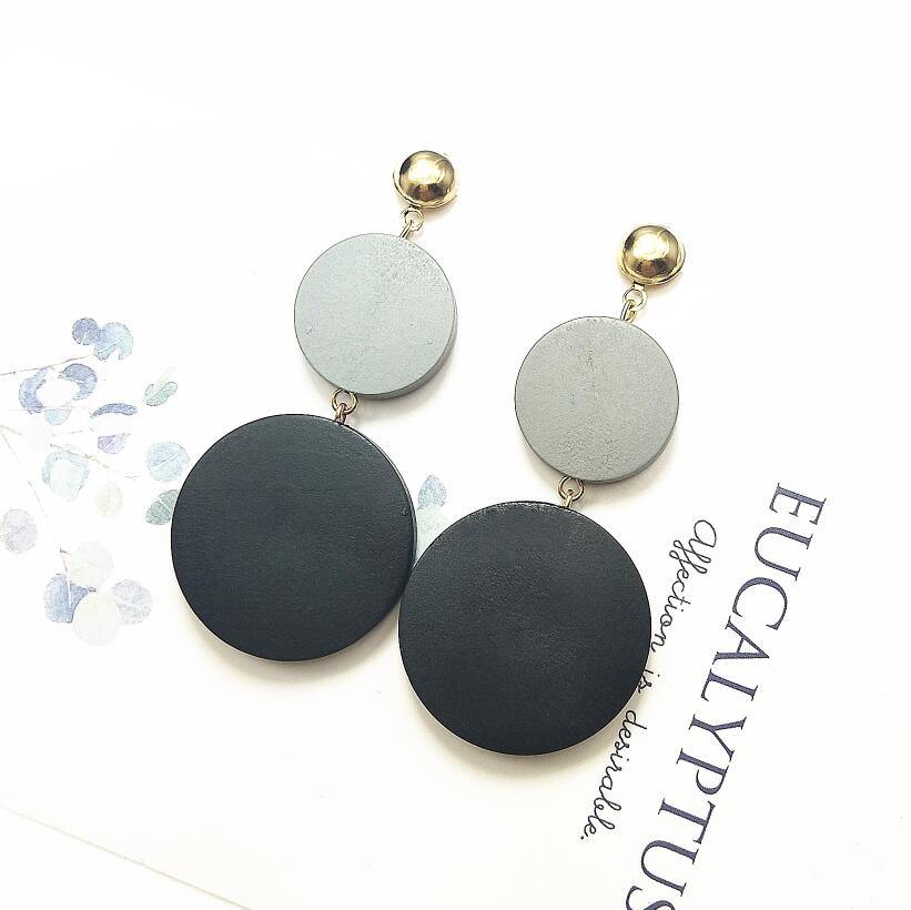New Luxury Big Round Earrings 2019 Fashion Korean Dangle Drop Earrings For Women Long Gold Statement Earrings - Surprise store
