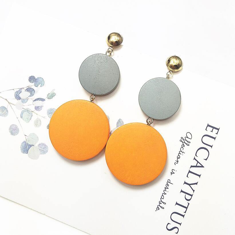New Luxury Big Round Earrings 2019 Fashion Korean Dangle Drop Earrings For Women Long Gold Statement Earrings - Surprise store
