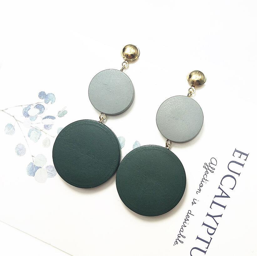 New Luxury Big Round Earrings 2019 Fashion Korean Dangle Drop Earrings For Women Long Gold Statement Earrings - Surprise store
