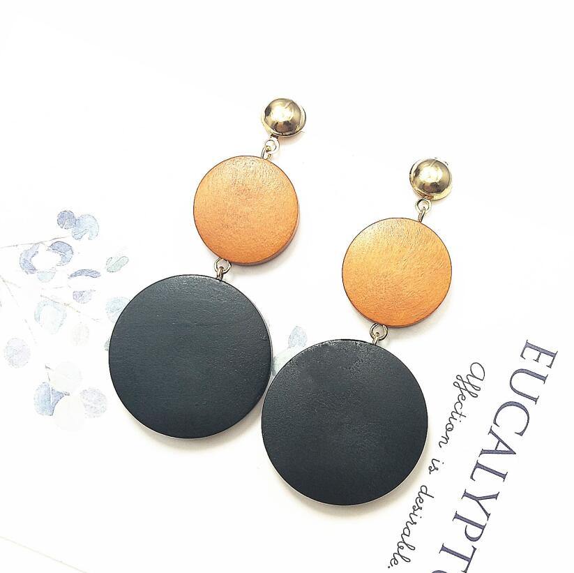 New Luxury Big Round Earrings 2019 Fashion Korean Dangle Drop Earrings For Women Long Gold Statement Earrings - Surprise store