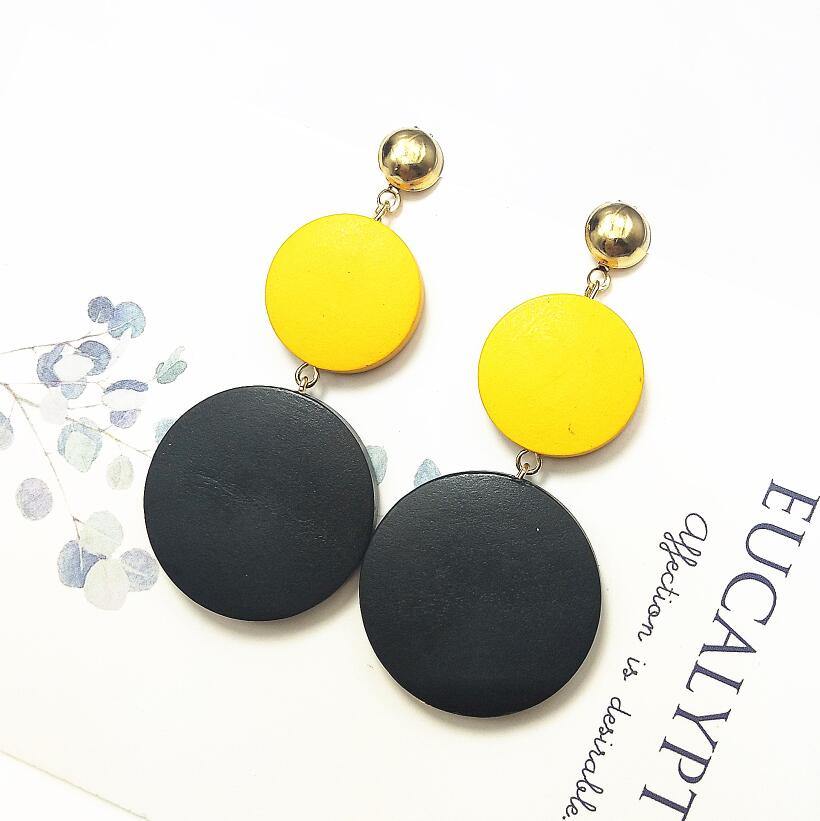 New Luxury Big Round Earrings 2019 Fashion Korean Dangle Drop Earrings For Women Long Gold Statement Earrings - Surprise store