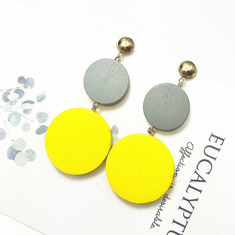 New Luxury Big Round Earrings 2019 Fashion Korean Dangle Drop Earrings For Women Long Gold Statement Earrings - Surprise store