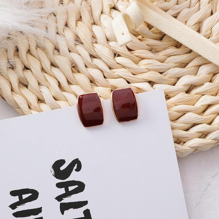 2018 Popular Korean Round Geometric Water Drop Earrings Women Square Simple Pendientes Girl Fashion Ear Jewelry Accessories - Surprise store