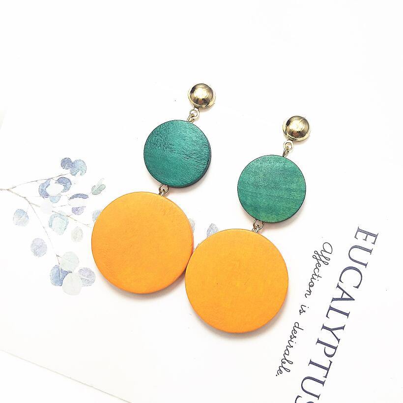 New Luxury Big Round Earrings 2019 Fashion Korean Dangle Drop Earrings For Women Long Gold Statement Earrings - Surprise store