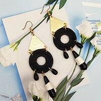 Dandie Stylish braided coil earrings, geometric metal, pop, punk, rock feminine accessories - Surprise store