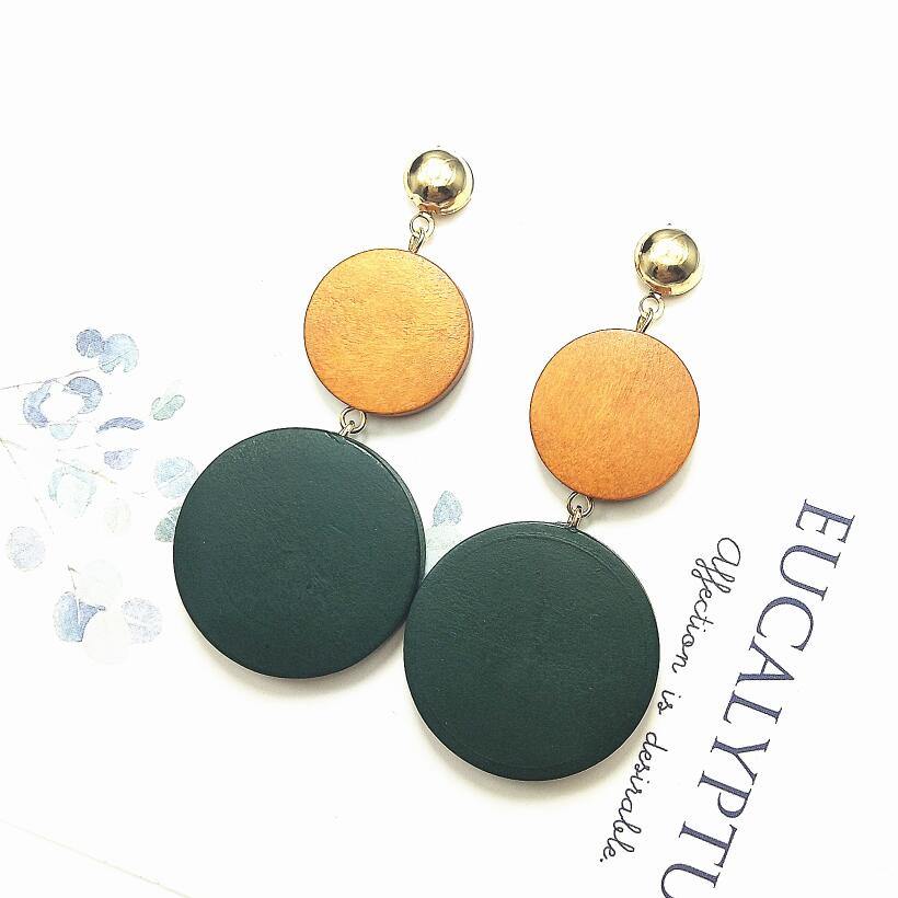 New Luxury Big Round Earrings 2019 Fashion Korean Dangle Drop Earrings For Women Long Gold Statement Earrings - Surprise store